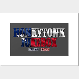 Honkytonk Jukebox Texas Flag Logo Posters and Art